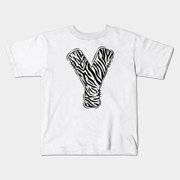 Zebra Letter Y Kids T-Shirt by Xtian Dela ✅